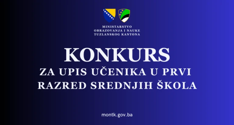 Konkurs/Natječaj za upis učenika u prvi razred srednjih škola
